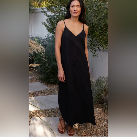 Jenni Kayne Rio Slip Cupro and Viscose Black Dress Large - Picture 1 of 13